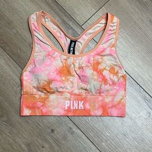 PINK Active by Victoria’s Secret Orange and Pink Tie-Dye Sports Bra XS